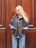 Gilet réversible Eva sans manches – Kaki