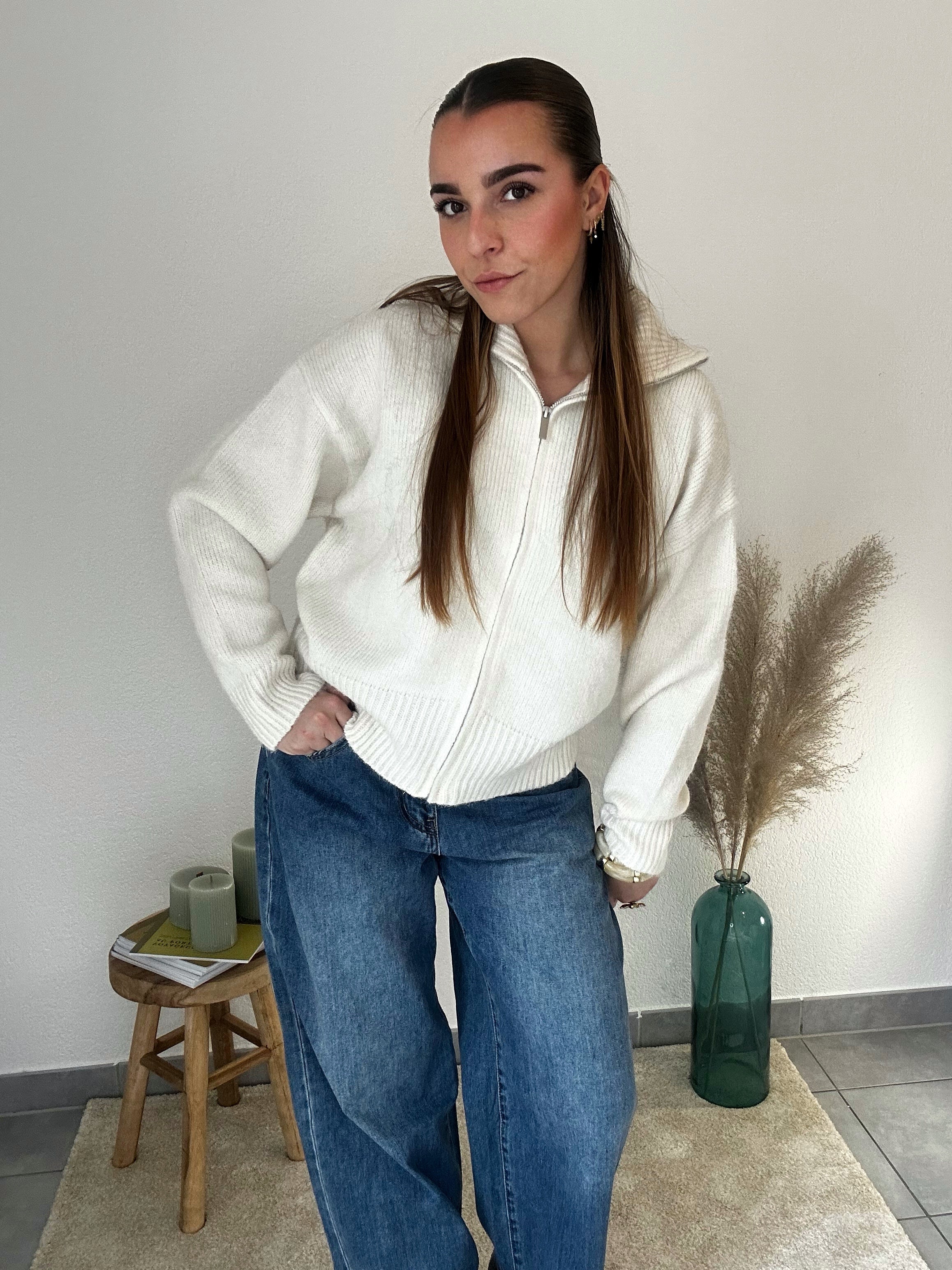 Gilet zippé Inès – Beige